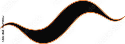 Long black wavy hair strand isolated.