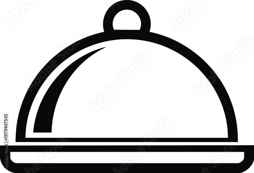 Serving cloche outline icon for catering and hospitality