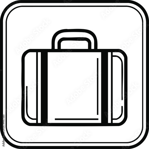 Suitcase luggage outline icon for travel