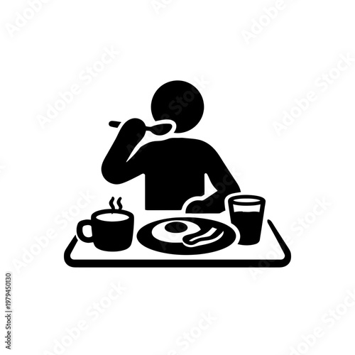 Person Eating Breakfast Icon
