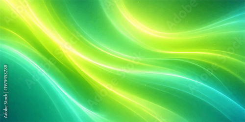 An abstract green and colorful background vector features a bright flowing wave design with smooth blue lines and a blurred motion effect to create a modern light texture pattern wallpaper