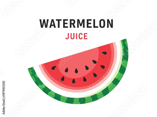 Delicious slice of watermelon juice with seeds, isolated on white background