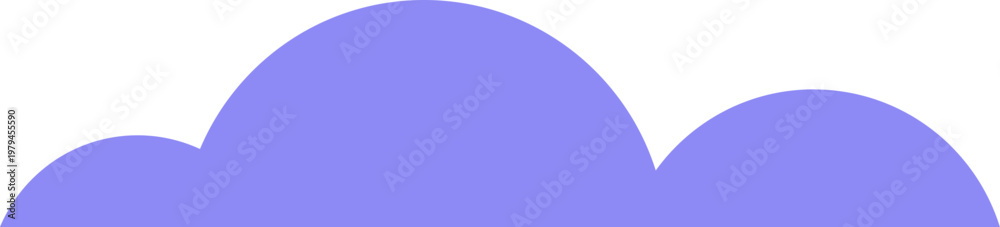 Fototapeta premium Abstract purple cloud graphic element. Modern colorful geometric shapes vector collection