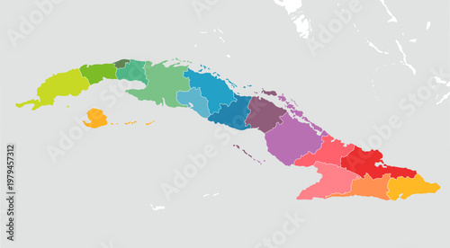 Cuba Administrative Map vector illustration