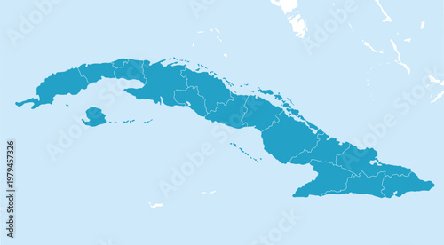 Cuba Administrative Map vector illustration