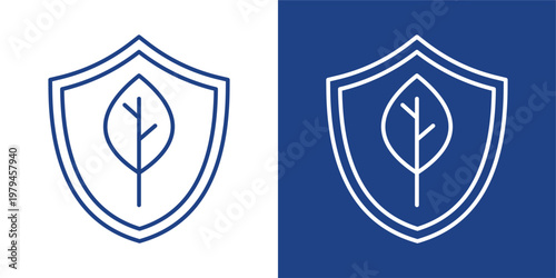 Nature Conservation Blue And White Icon Style Collection