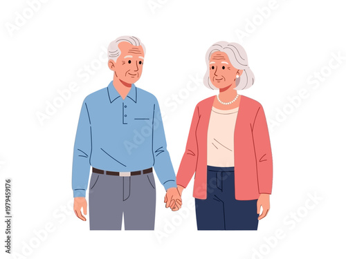 Elderly couple holding hands, symbolizing enduring love and companionship in their golden years