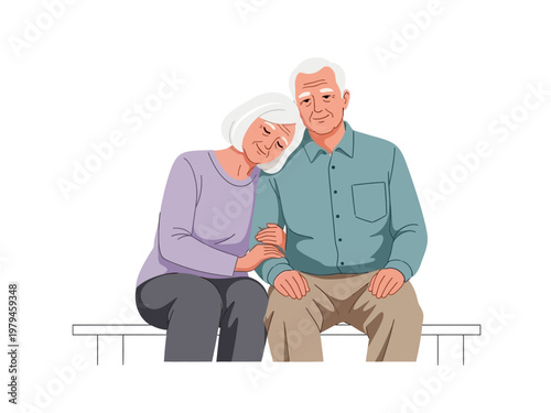 Elderly couple sharing a tender moment, showcasing love and companionship in their golden years