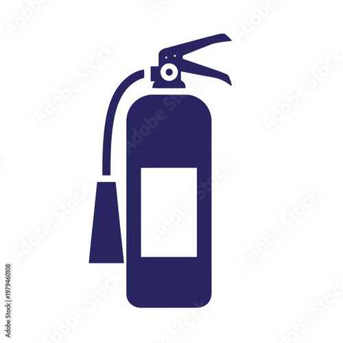 Dark blue fire extinguisher with handle and nozzle safety equipment emergency firefighting