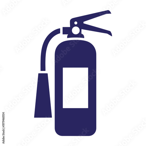 Dark blue fire extinguisher with nozzle and handle safety equipment emergency