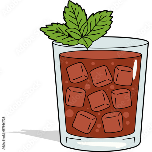 Illustration of a Cold Iced Cocktail