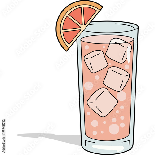 Refreshing Grapefruit Drink with Ice
