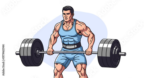 A muscular man in athletic wear performing a deadlift with a heavy barbell in a gym setting.