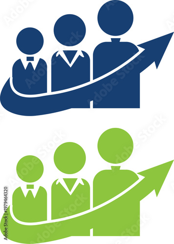 Team Growth Arrow Logo for Business Leadership and Success