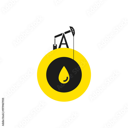 Pumpjack extracts crude oil from underground vector illustration design. 