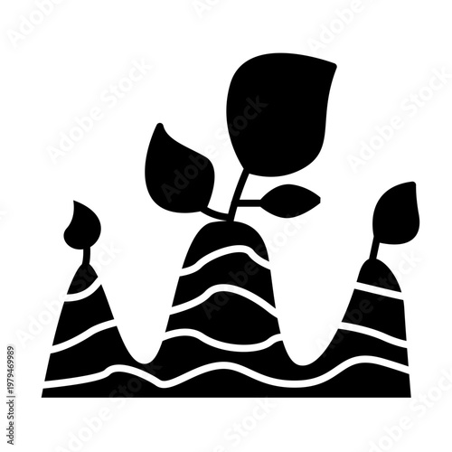 Soil Aeration Gardening Tool Icon Set