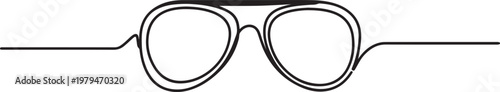 Stylish sunglasses One line draw graphic design vector