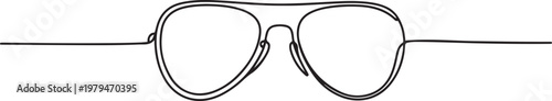 Stylish sunglasses One line draw graphic design vector