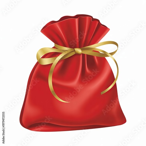 Red velvet gift bag with gold ribbon tie red bag velvet bag