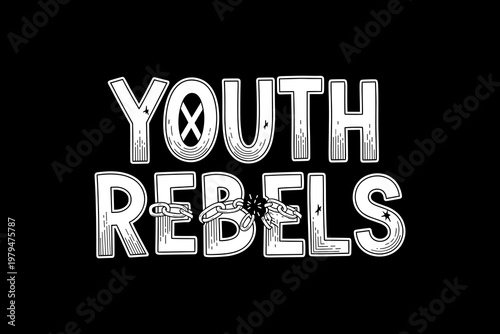 Youth Rebels Text Graphic Design.