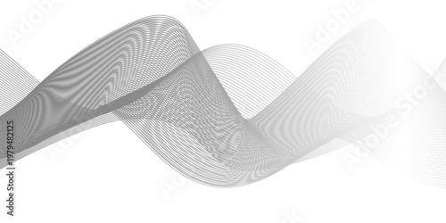Abstract white and black line in vector business texture. Pattern line blend curve flow futuristic white background
