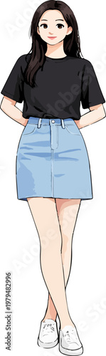 Trendy female lifestyle illustration