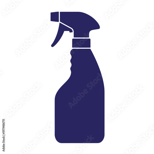 Dark blue spray bottle side view cleaning sprayer