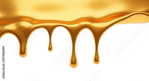 Golden honey drips with sweetener, delicious as isolated element
