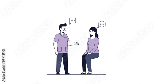 Medical professional conversing with a patient in a healthcare setting, illustrating communication and consultation