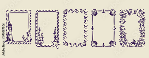 Hand drawn rectangle frames vintage labels, minimalist decorative border and badge doodles, artistic blank box and frame elements, creative sketchy rectangle ornament line art, decorative frames for t