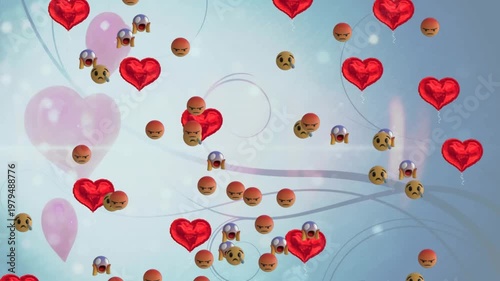 Animation of covid cells on white background