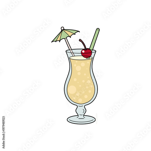 Tropical Cocktail Drink Illustration