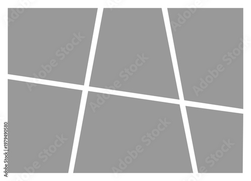 Empty geometric photo collage grid rectangle template shape. Modern tiles pattern mosaic for portfolio presentation. Background and photo album for wall mood board.