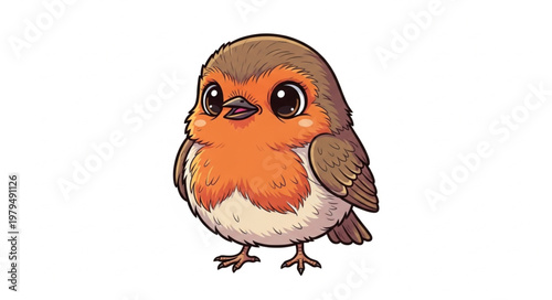 Cute Small Orange Brown Bird.