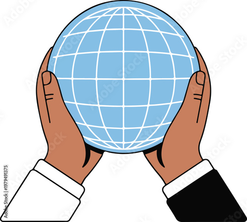 Minimalist flat design vector illustration of a black and white landline telephone handset with a coiled cord representing digital communication, telemarketing, and customer service