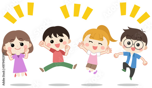 気合　飛び跳ねる　万歳