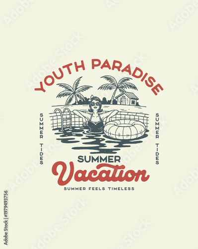 Young person enjoying a summer vacation in the water.