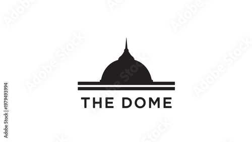 House door logo icon with black dome shelter and bold text reading THE DOME for branding and signage