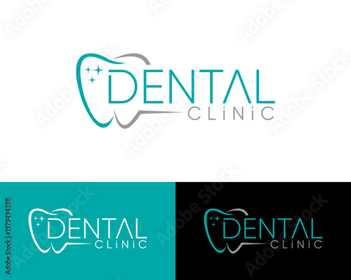 dental logo, dental clinic logo design vector