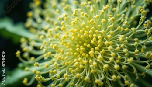 Intricate Closeup of a Yellow Flower Blooming with Delicate Patterns and Textures in Nature