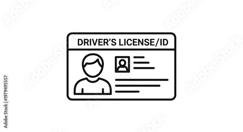 Drivers License ID Card Icon.