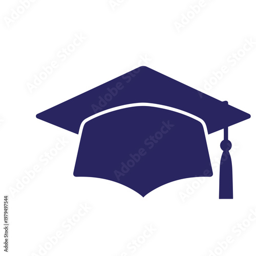 Navy blue graduation cap with tassel, academic symbol academic hat mortarboard