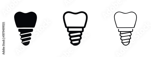 Dental Implant Icon Set