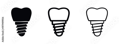 Dental Implant Icon Set