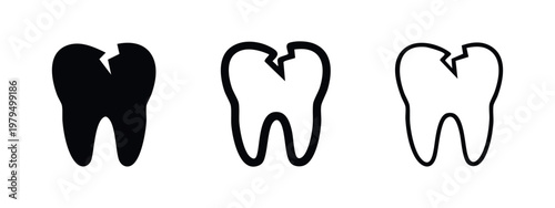 Cracked Tooth Icon Set