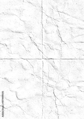 grungy old folded sheet of white paper or cardboard texture, overlay template