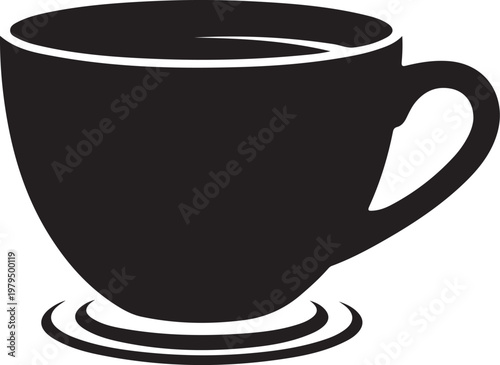 Black coffee cup on saucer