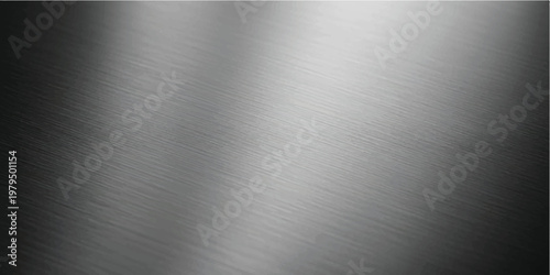 Brushed metal texture background with diagonal light reflections and dark grey gradients across a smooth metallic surface