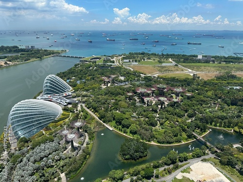 Photography Aerial view from Marina Bay Sands Singapore