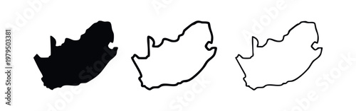 South Africa map outline with flag - graphic illustration